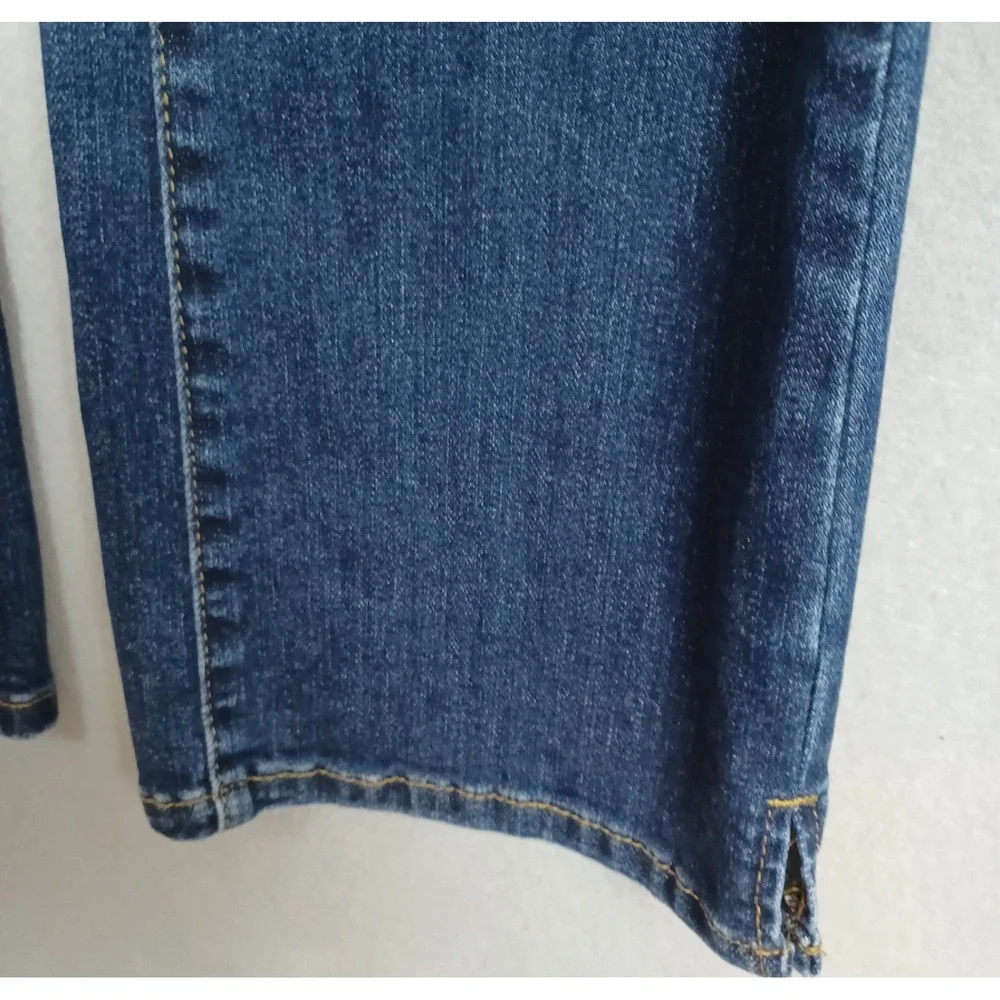 Judy Blue Slim Bootcut Jeans Womens 3/26 Blue Distressed Split Hem High Rise